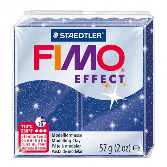 Пластика Effect, Синя з блискітками, 57г, Fimo