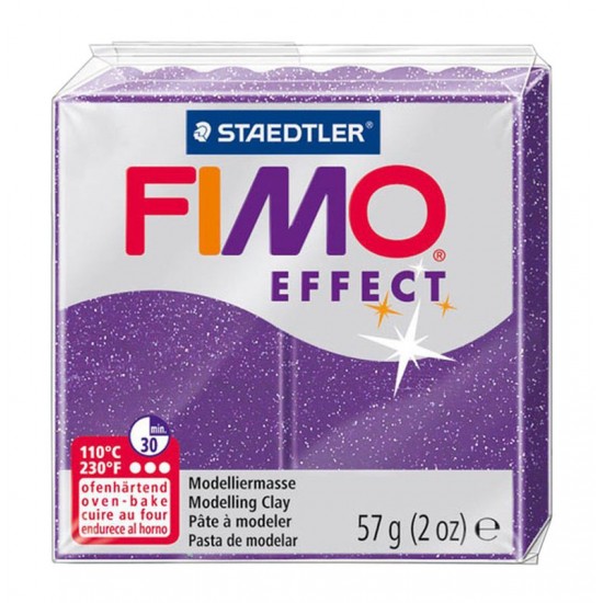 Пластика Effect, Фіолетова з блискітками, 57г, Fimo