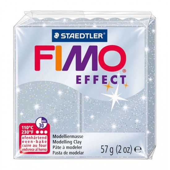 Пластика Effect, Срібна з блискітками, 57г, Fimo