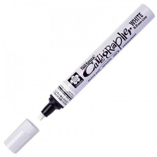 Маркер Pen-Touch Calligraphy Білий, середній (MEDIUM) 5.0мм, Sakura