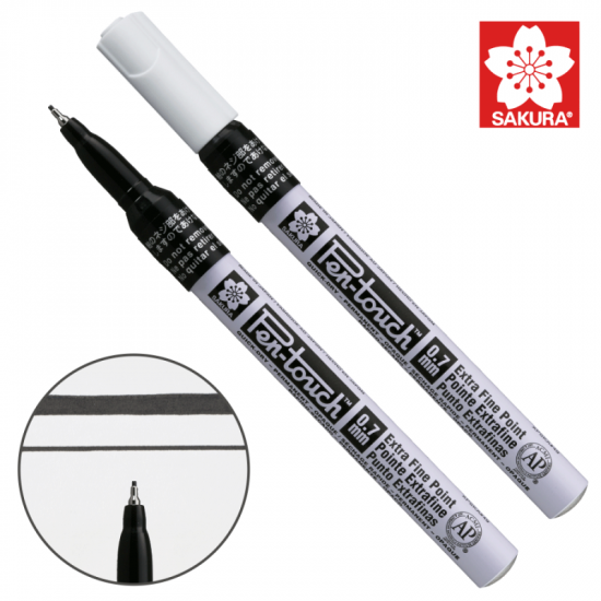 Маркер Pen-Touch Чорний, тонкий (EXTRA FINE) 0.7мм, Sakura