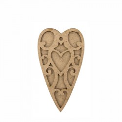 Заготовка Серця 3D ажурне 3, ДВП, 5,5х10см, 2шт,  ROSA TALENT