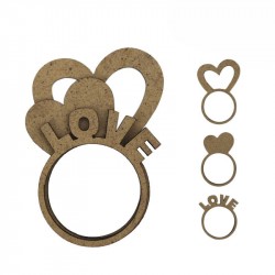 Набір кілець для серветок „Love“, ДВП, 6х8,2 см, ROSA TALENT Набір кілець для серветок „Love“, ДВП, 6х8,2 см, ROSA TALENT