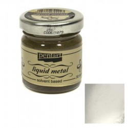 Фарба з ефектом рідкого металу, на основі розчинника, Срібло, 30мл, Pentart Фарба з ефектом рідкого металу, на основі розчинника, Срібло, 30мл, Pentart