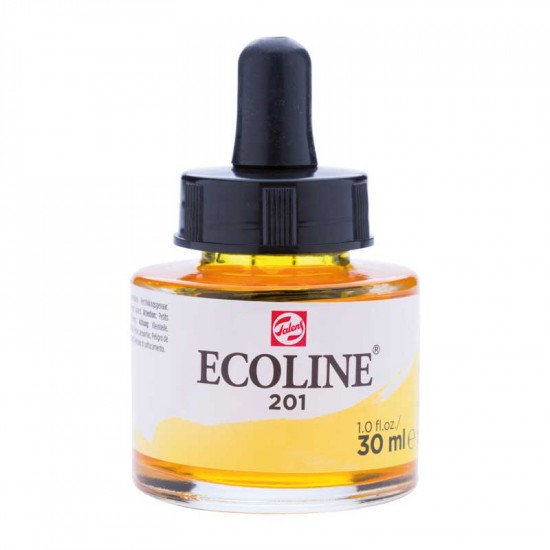 201 Фарба акварельна рідка з піпеткою Ecoline, Жовтий світлий, 30 мл, Royal Talens