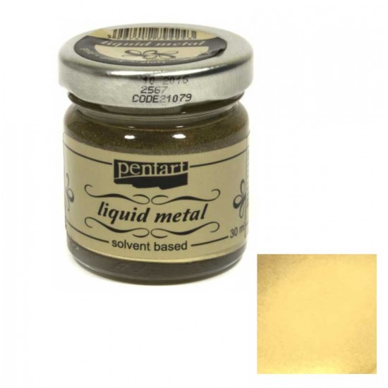 Фарба з ефектом рідкого металу, на основі розчинника, Золото, 30мл, Pentart