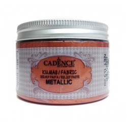 Cadence текстурна паста для тканини металік Fabric Metallic Relief Past, 150 мл, Мідь Cadence текстурна паста для тканини металік Fabric Metallic Relief Past, 150 мл, Мідь