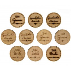 Заготовки значки „Wedding 1", фанера, 4см, 10шт, ROSA TALENT Заготовки значки „Wedding 1", фанера, 4см, 10шт, ROSA TALENT