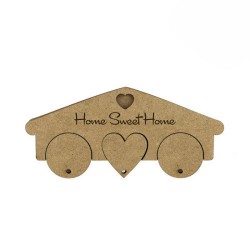 Ключниця „Home Sweet Home“, 3 брелоки, МДФ, 19,5х1,2х8,7 см, ROSA TALENT