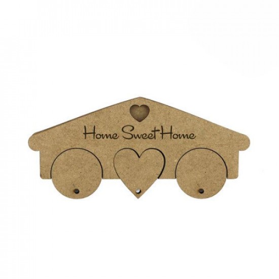 Ключниця „Home Sweet Home“, 3 брелоки, МДФ, 19,5х1,2х8,7 см, ROSA TALENT