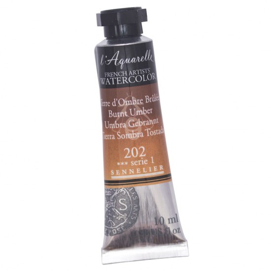 202 Фарба акварельна l'Aquarelle, S1 - Burnt Umber, 10 мл, Sennelier 202 Фарба акварельна l Aquarelle, S1 - Burnt Umber, 10 мл, Sennelier