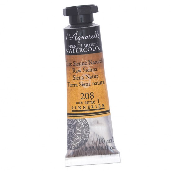208 Фарба акварельна l'Aquarelle, S1 - Raw Sienna, 10 мл, Sennelier 208 Фарба акварельна l Aquarelle, S1 - Raw Sienna, 10 мл, Sennelier