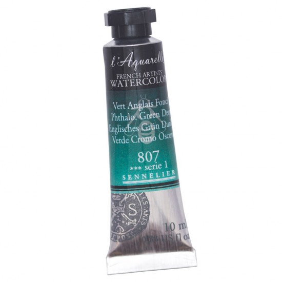 807 Фарба акварельна l'Aquarelle, S1 - Green Deep, 10ml, Sennelier 807 Фарба акварельна l Aquarelle, S1 - Green Deep, 10ml, Sennelier