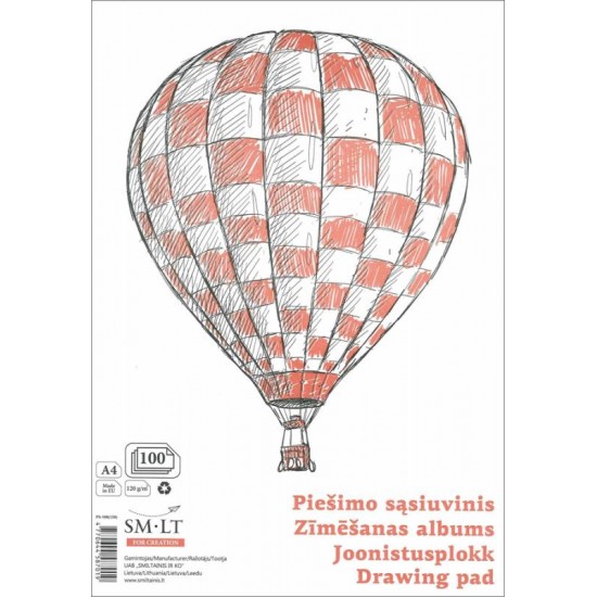 Склейка для рисунку For Creation А4, 120г/м2, 100л, Smiltainis