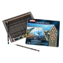 Набір аква-графіт.цв. олівців".Graphitint" в мет.короб. 24шт. Набір аква-графіт.цв. олівців".Graphitint" в мет.короб. 24шт.