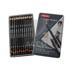 Набір графіт. олівців "Graphic Designer Medium", мет.пенал 12шт.(середні) 6B - 4H, Derwent Набір графіт. олівців "Graphic Designer Medium", мет.пенал 12шт.(середні) 6B - 4H, Derwent