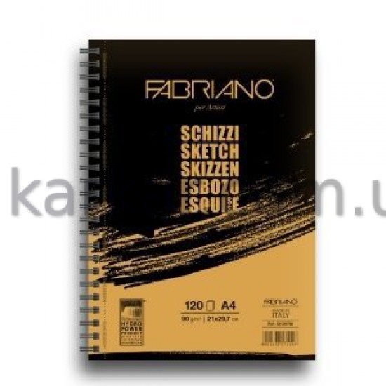 Fabriano альбом для ескізів на спіралі(по вертикалі) Schizzi Sketch А4 (21х29,7см), 90г/м2, 120л.
