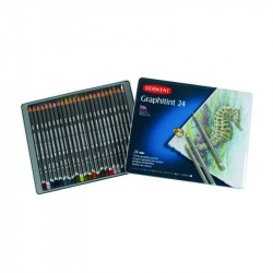Набір акварельних графітних олівців Graphitint, 12 шт, в метал. коробці, Derwent Набір акварельних графітних олівців Graphitint, 12 шт, в метал. коробці, Derwent