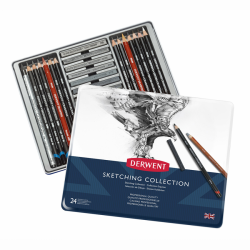 Набір матеріалів для графіки Derwent "Sketching Collection" в мет.короб. 24 предм.(асорті) Набір матеріалів для графіки Derwent "Sketching Collection" в мет.короб. 24 предм.(асорті)