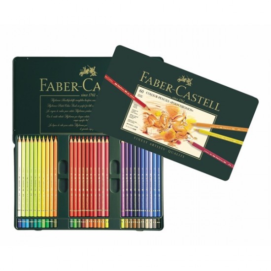 110060 Набір кольорових олівців POLYCHROMOS, 60шт, мет. коробка, Faber-Castell