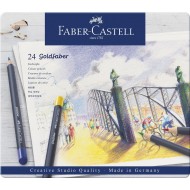 114724 Набір кольорових олівців GOLDFABER, 24шт, мет. коробка, Faber-Castell