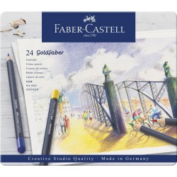 114724 Набір кольорових олівців GOLDFABER, 24шт, мет. коробка, Faber-Castell 114724 Набір кольорових олівців GOLDFABER, 24шт, мет. коробка, Faber-Castell