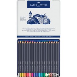 114724 Набір кольорових олівців GOLDFABER, 24шт, мет. коробка, Faber-Castell 114724 Набір кольорових олівців GOLDFABER, 24шт, мет. коробка, Faber-Castell