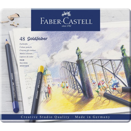 114748 Набір кольорових олівців GOLDFABER, 48шт, мет. коробка, Faber-Castell