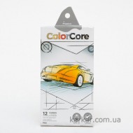 Олівці 12 кольорів шестигранні d=4.0+1 графітний НВ, ColorCore (new), Marco