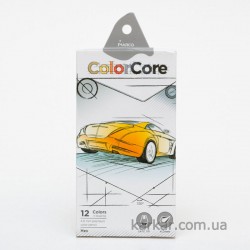 Олівці 12 кольорів шестигранні d=4.0+1 графітний НВ, ColorCore (new), Marco Олівці 12 кольорів шестигранні d=4.0+1 графітний НВ, ColorCore (new), Marco