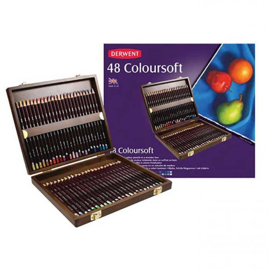 Набір кольорових олівців"Coloursoft" в дерев. пеналі. 48шт, Derwent
