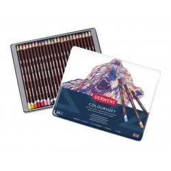 Набір кольорових олівців"Coloursoft" в метал.короб. 24шт, Derwent