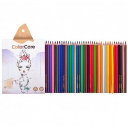 Олівці 36 кольорів шестигранні d=4.0+1 графитний НВ, ColorCore (new),3100-36CB,TM"Marco" Олівці 36 кольорів шестигранні d=4.0+1 графитний НВ, ColorCore (new),3100-36CB,TM"Marco"