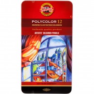 Олівці кольор. художні POLYCOLOR, 12 кол., мет.уп., Koh-i-Noor Олівці кольор. художні POLYCOLOR, 12 кол., мет.уп., Koh-i-Noor