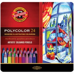 Олівці кольор. художні POLYCOLOR, 24 кол., мет.уп., Koh-i-Noor