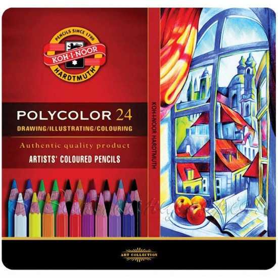 Олівці кольор. художні POLYCOLOR, 24 кол., мет.уп., Koh-i-Noor