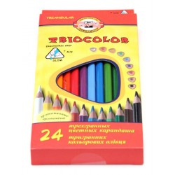 Олівці кольоровi Triocolor, 24шт., Koh-i-Noor Олівці кольоровi Triocolor, 24шт., Koh-i-Noor