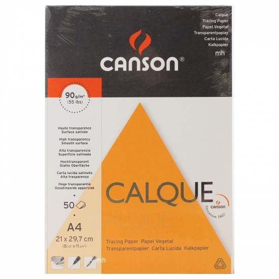Canson Склейка кальки CALQUE А4, 90г/м2, 50арк. Калька CALQUE А4, 90г/м2, 50л., Canson