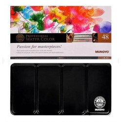 Набір акварельних фарб GALLERY в металічному пеналі, 48кольорів, напівкювета, MUNGYO