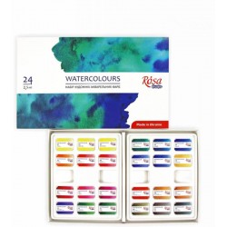 Набір акварельних фарб 24 кол., кювета, картон, ROSA Studio