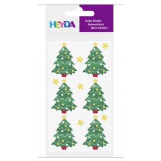 Набір наклейок "Різдвяні ялинки", 7,5х16,5 см, Heyda