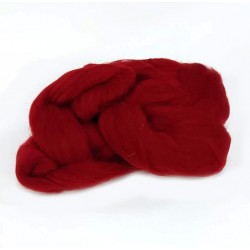 Вовна для валяння, топс, 23 мкм,  50 г., ТЕМНИЙ ГРАНАТ
