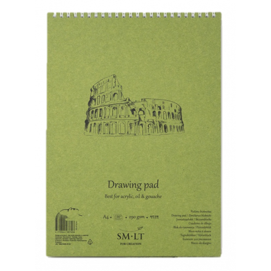 Альбом для акрилу та олії на спіралі AUTHENTIC (DRAWING) А5, 290г/м2, 20л, білий папір, SMILTAINIS Альбом для акрилу та олії на спіралі AUTHENTIC (DRAWING) А5, 290г/м2, 20л, білий папір, SMILTAINIS