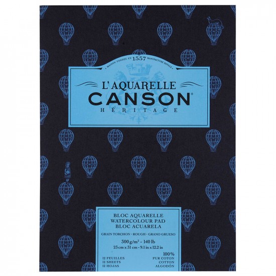 Canson блок акварельний, крупне зерно, HERITAGE (12 арк.), 100% бавовна, 300 g, 23 x 31cm Canson блок акварельний, крупне зерно, HERITAGE (12 арк.), 100 бавовна, 300 g, 23 x 31cm