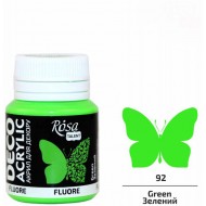 Фарба акрилова, Зелена, флуоресцентна, 20мл, ROSA TALENT