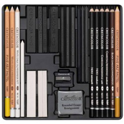 Набір матеріалів для графіки, WOLF, метал. коробка, 25 шт, Cretacolor Набір матеріалів для графіки, WOLF, метал. коробка, 25 шт, Cretacolor