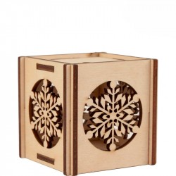 Підсвічник на ялинку „Святкові вогники“ 1, фанера, 6х6х6 см, ROSA TALENT Підсвічник на ялинку „Святкові вогники“ 1, фанера, 6х6х6 см, ROSA TALENT