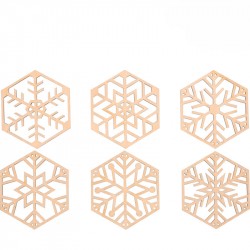 Набір заготовок „Сніжинки“ 1, фанера, 7,5х8,5 см, 6шт, ROSA TALENT Набір заготовок „Сніжинки“ 1, фанера, 7,5х8,5 см, 6шт, ROSA TALENT