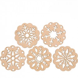 Набір заготовок „Сніжинки“ 2, фанера, 7,5х7,5 см, 5шт, ROSA TALENT Набір заготовок „Сніжинки“ 2, фанера, 7,5х7,5 см, 5шт, ROSA TALENT