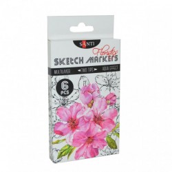 Набір маркерів "SANTI sketch" "Floristics", 6 шт/уп. Набір маркерів "SANTI sketch" "Floristics", 6 шт/уп.